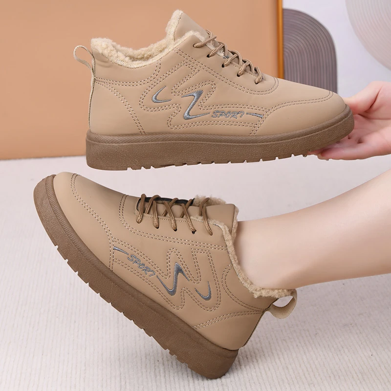 冬季女士棉鞋加绒加厚雪地靴妈妈鞋厚底保暖防滑妈妈鞋软底棉靴