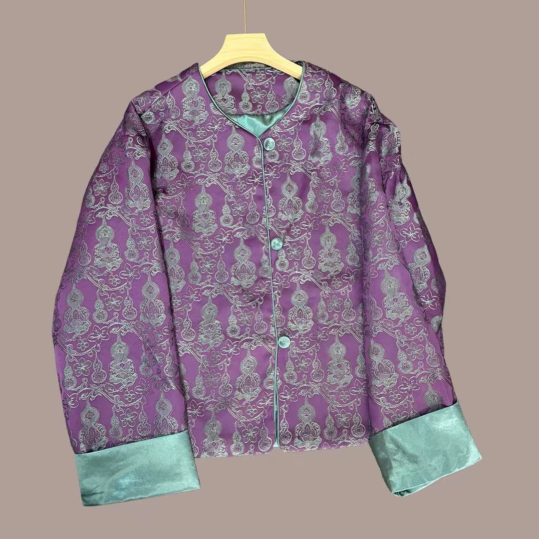 2025新款异色罗宋锦提花外套高级感新中式显气质上衣复古国风