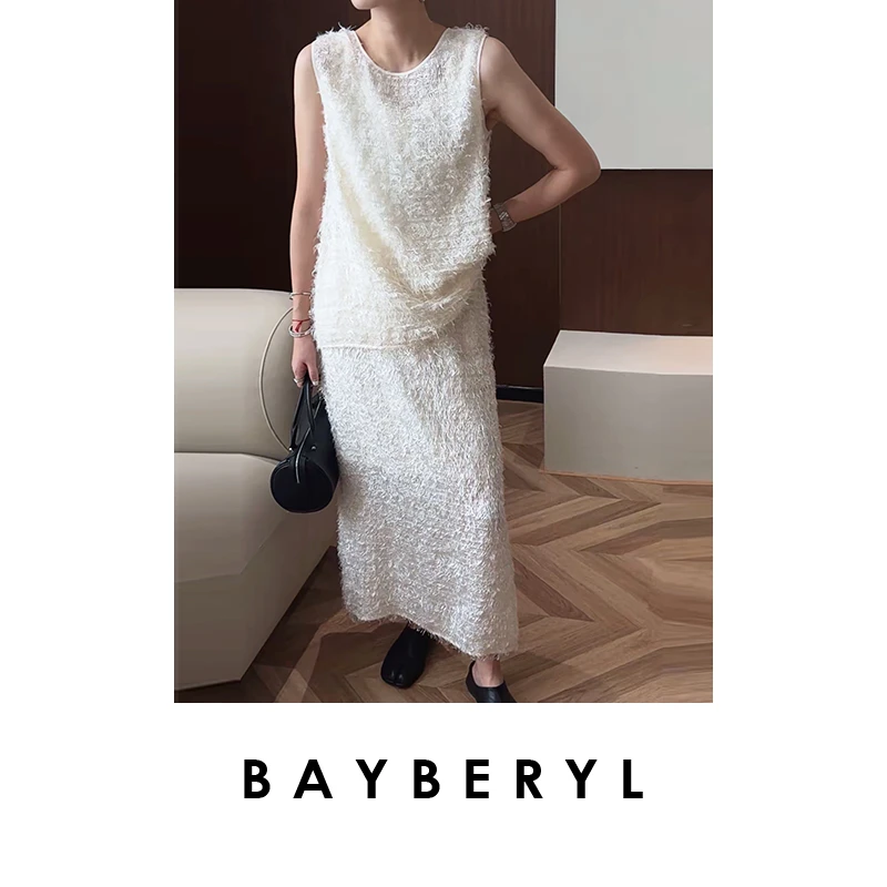 BAYBERYL老贝织羽*半裙肌理感A字气质显瘦春半身裙YQ4L3001
