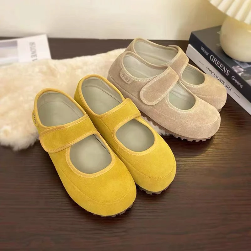 复古玛丽珍鞋浅口软底时尚百搭舒适魔术贴勃肯单鞋女鞋