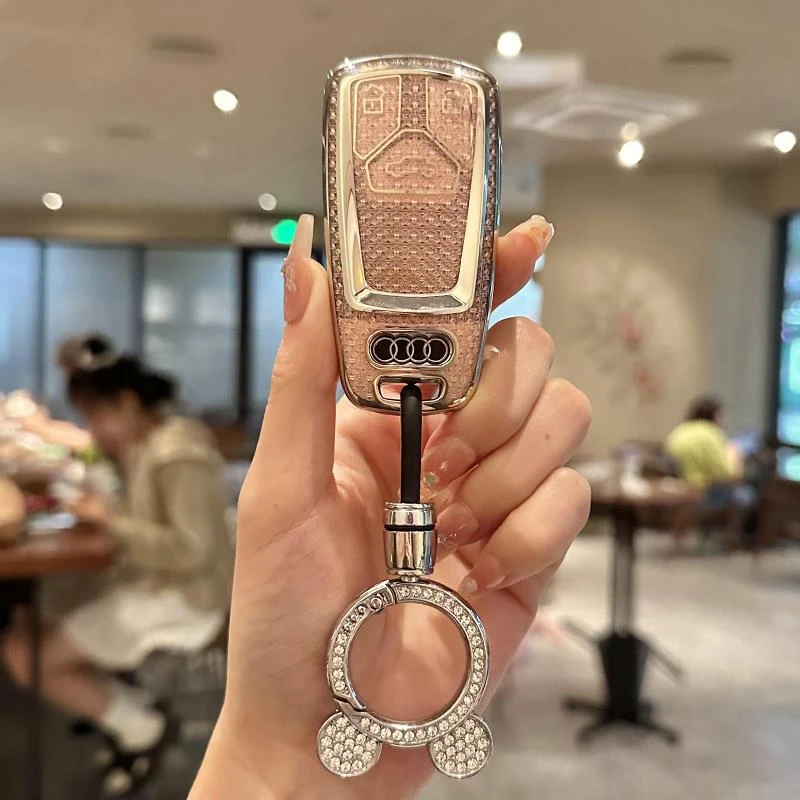 适用奥迪A4L钥匙套Q5L/A6L/A3/Q3/Q2L/A5/A7L/Q7/A3L/A8女壳扣包