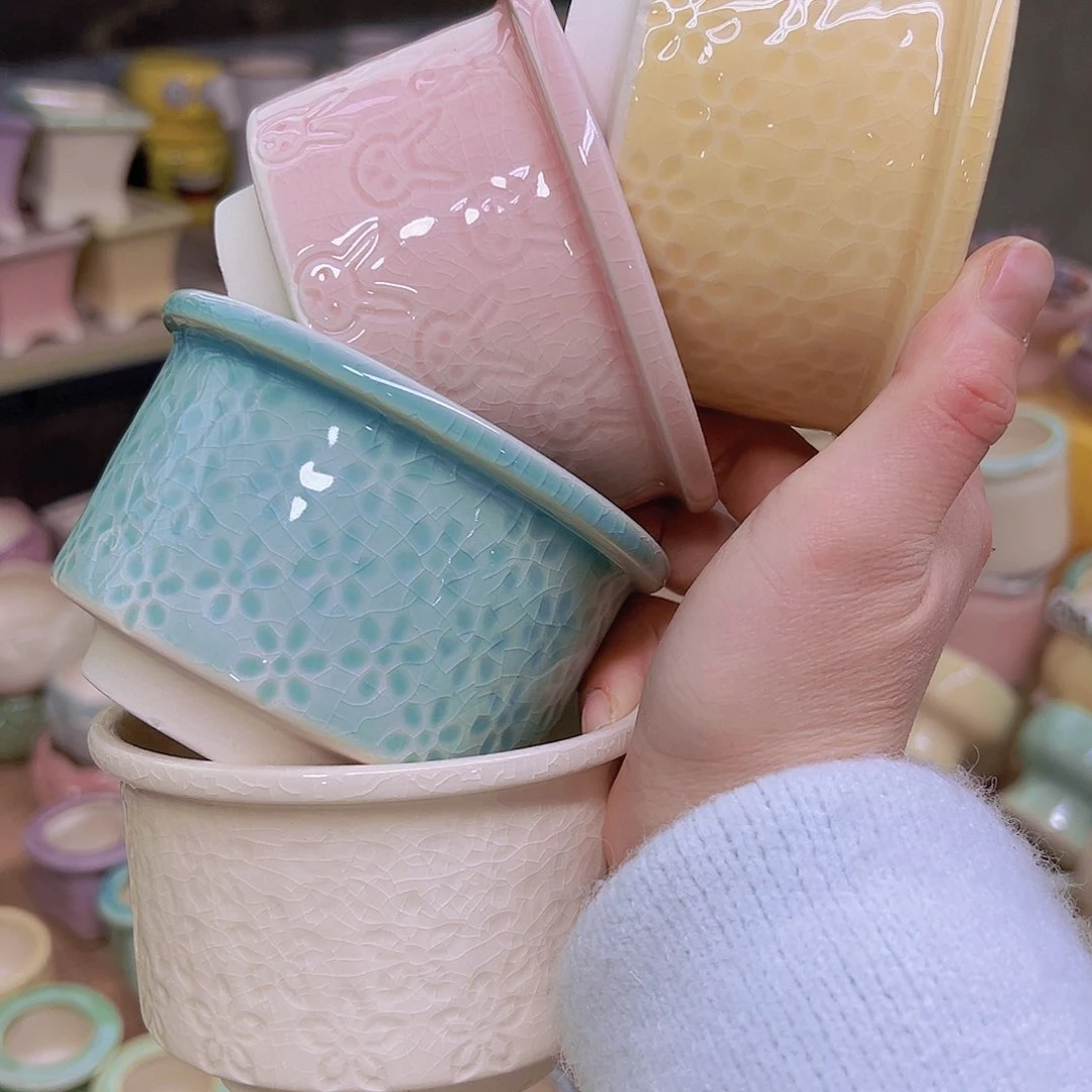 红陶陶瓷花盆当场满12包邮