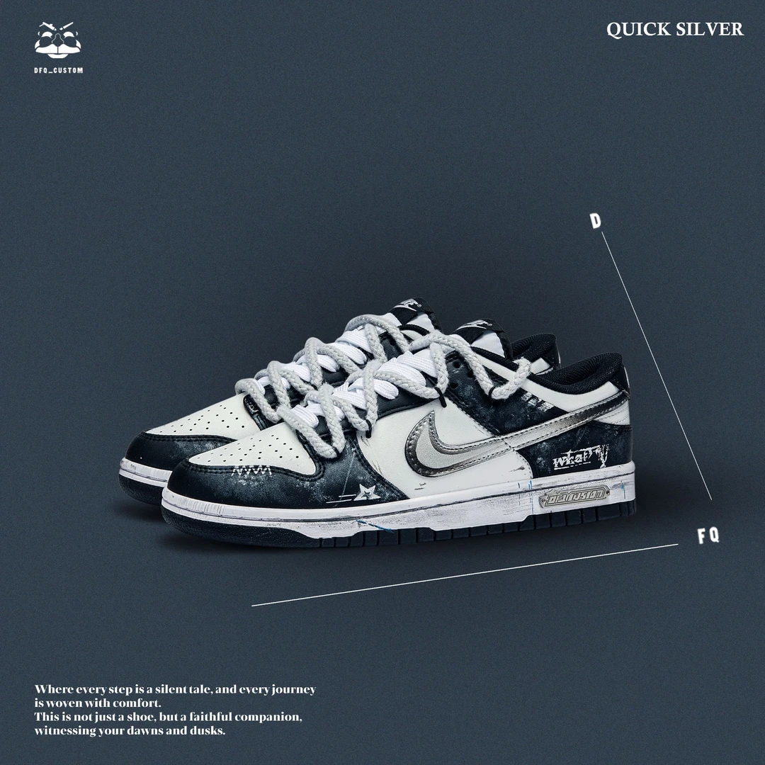 Nike Dunk 定制球鞋快银涂鸦爱心解构潮流简约百搭