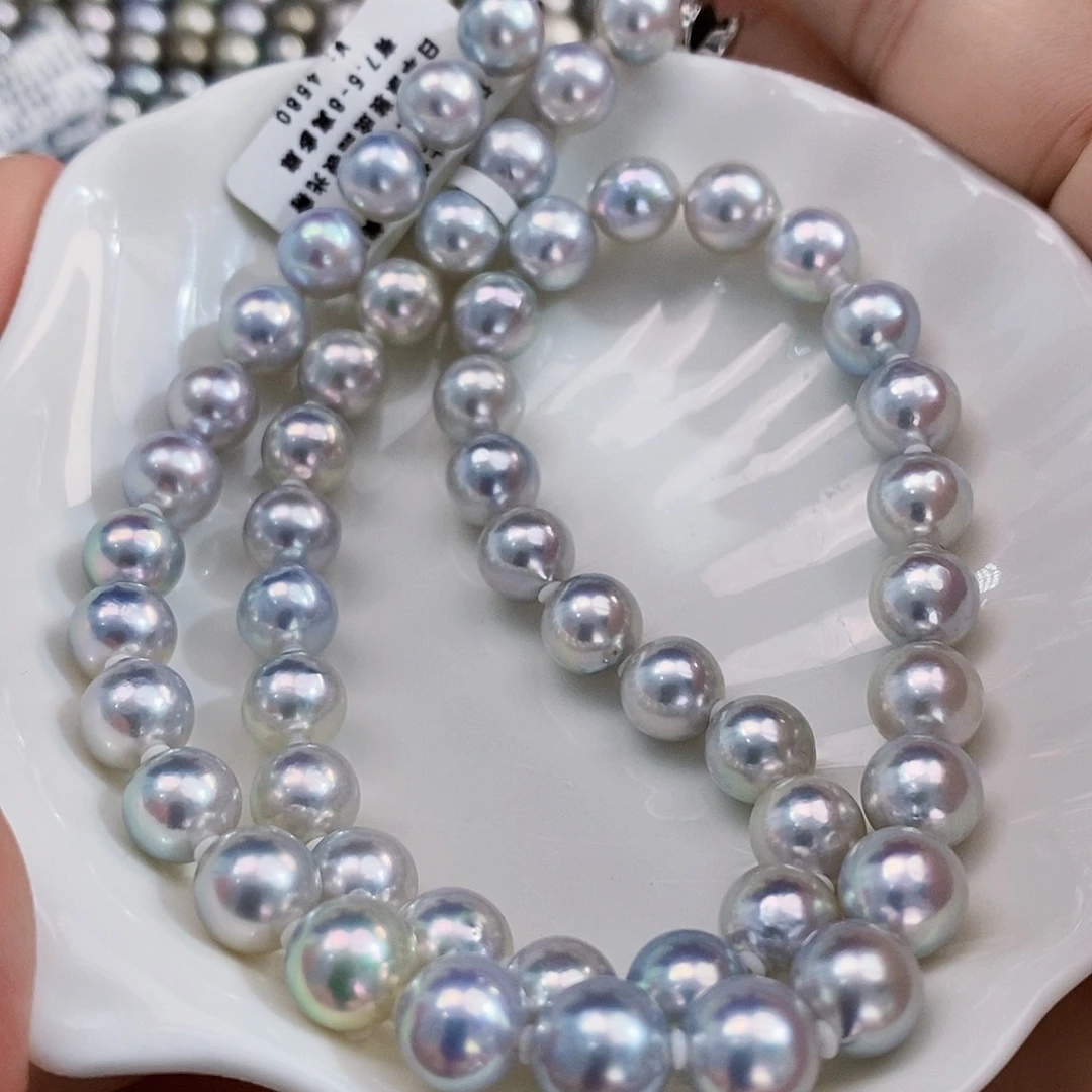 未镶嵌特价真多麻项链7.5-8mm海水珍珠