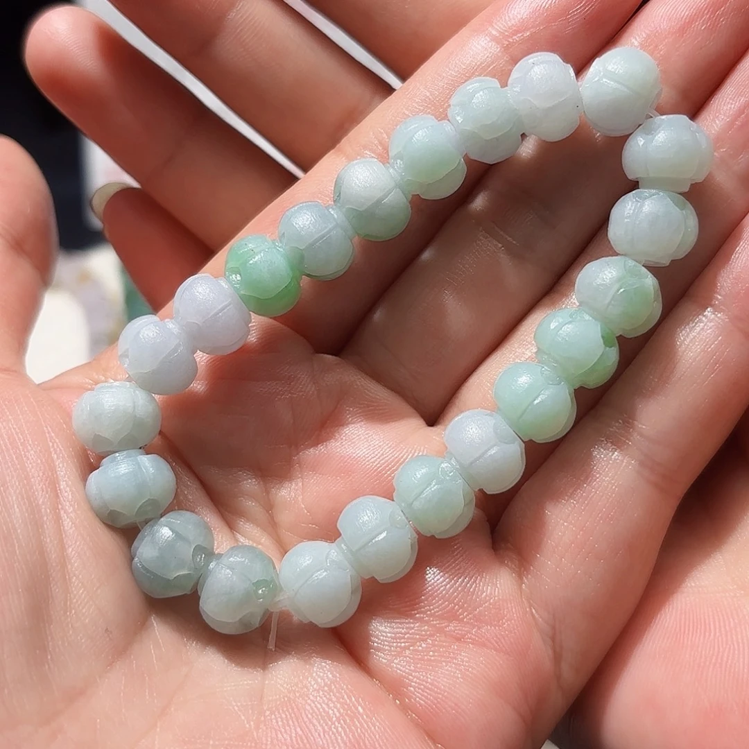 未镶嵌定制翡翠天然缅甸翡翠A货莲花珠不退不换
