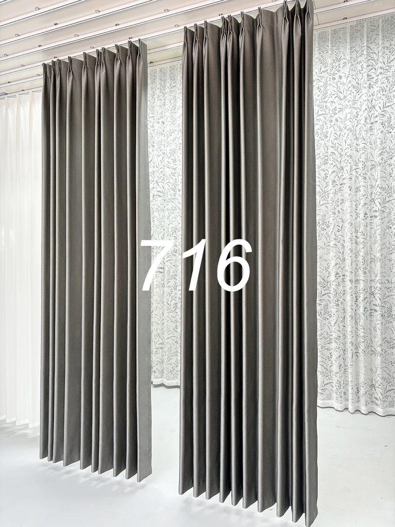 716高精密窗帘2025新款卧室全遮光成品现代简约客厅窗帘免打孔