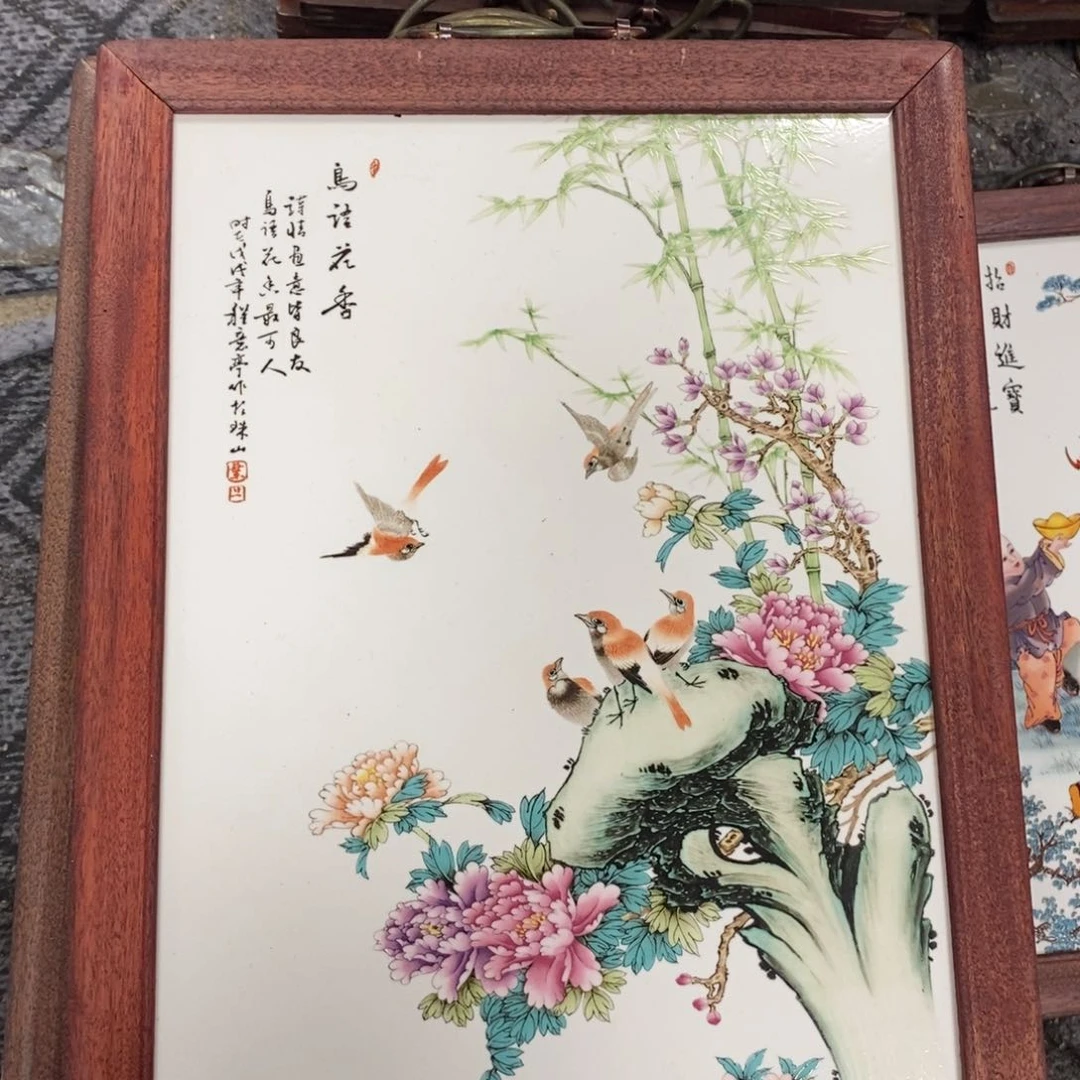 瓷片37*28*1景德镇瓷板画柴窑烧制