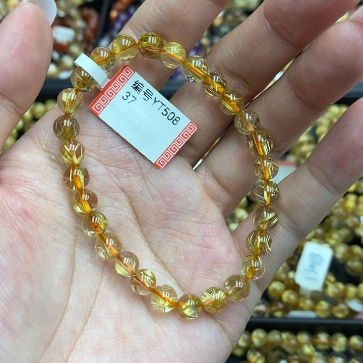 吴***ᵃ发晶手串未镶嵌阿李水晶钛晶YT50837J