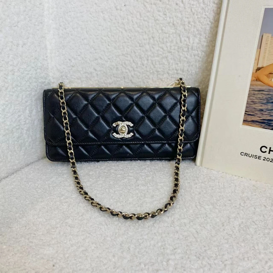 99新 Chanel/香奈儿 壹臻/ 24S黑金羊水钻trendy cc法棍包4264422