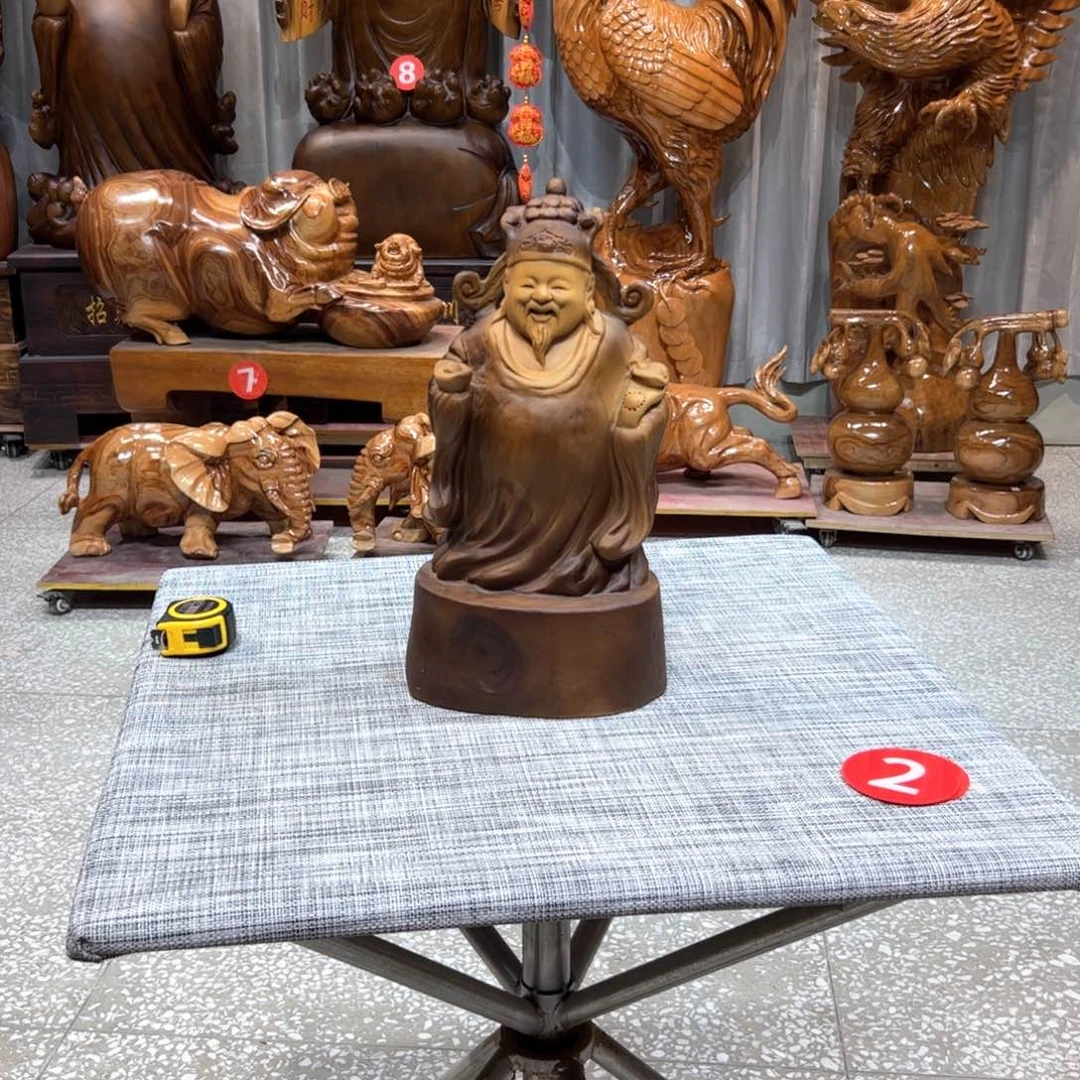 香樟木慕*香樟木实木根雕摆件财神