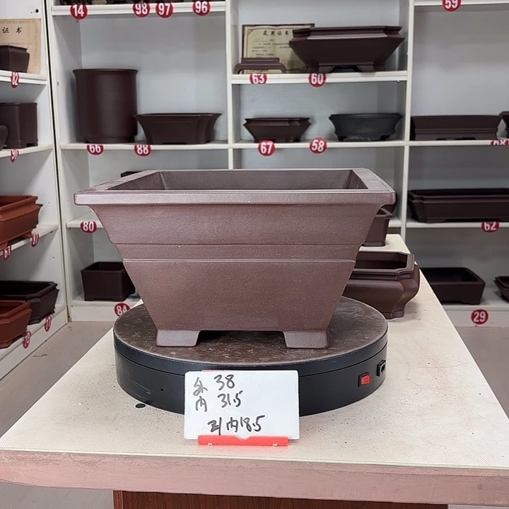 紫砂花盆四方斗笠