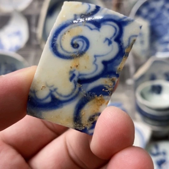 瓷片现代瓷器青花瓷片