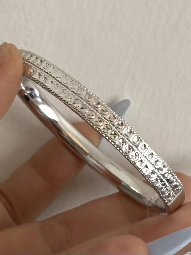 铂金pt950仿钻切面贵妃镯21.75g