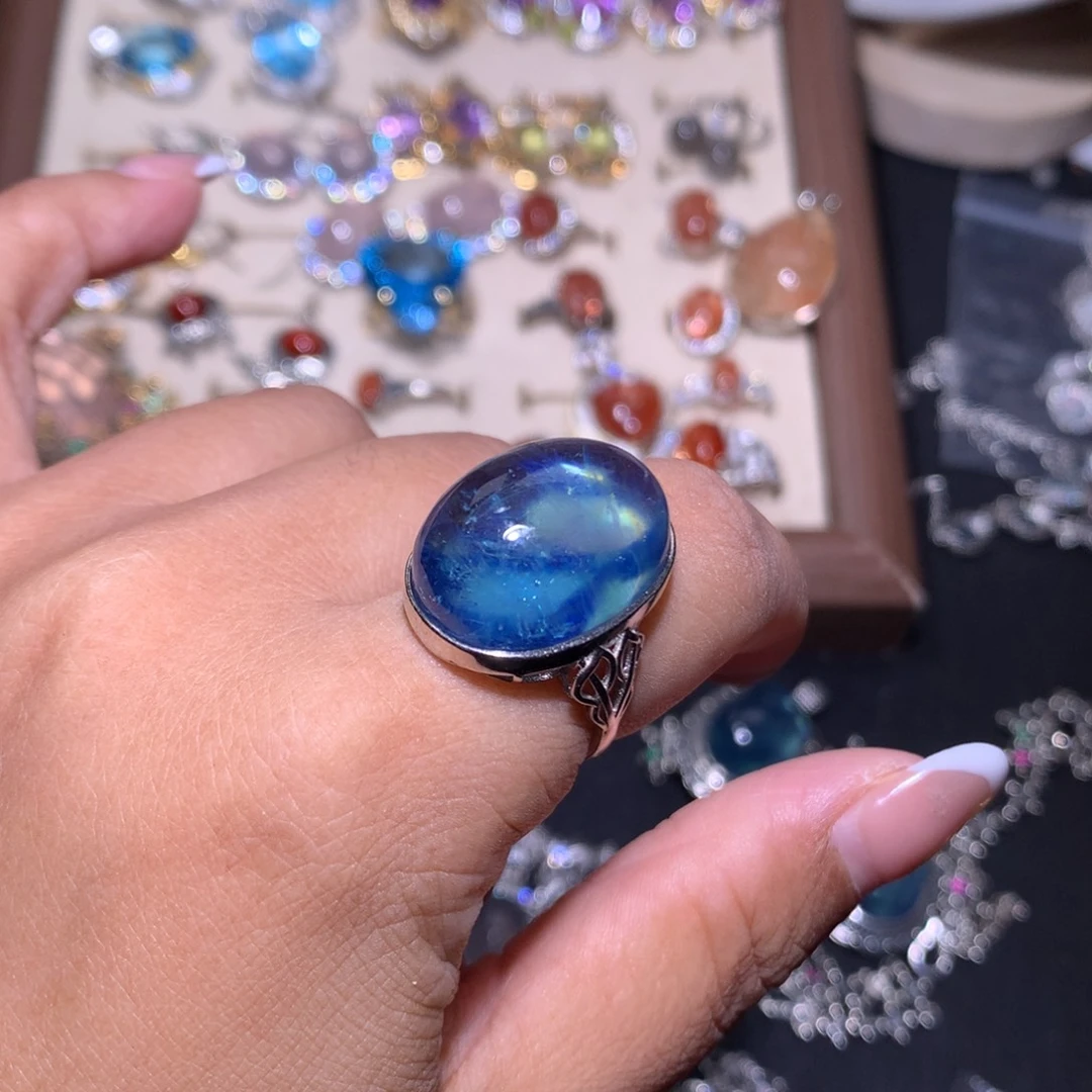 【闪购商品】银S925镶嵌戒指水晶新*甲戒指