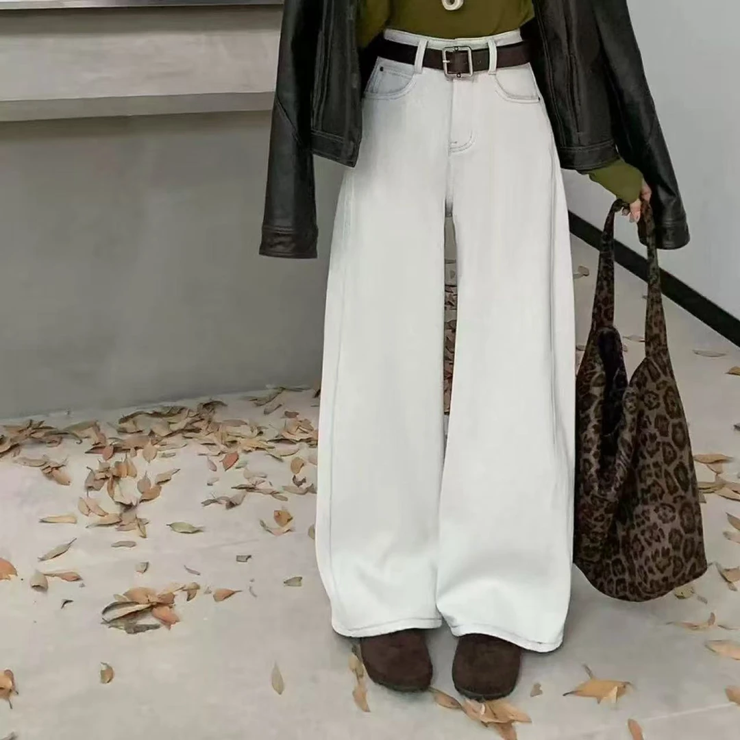 『雨美 Show』1001韩版时尚百搭加绒阔腿裤