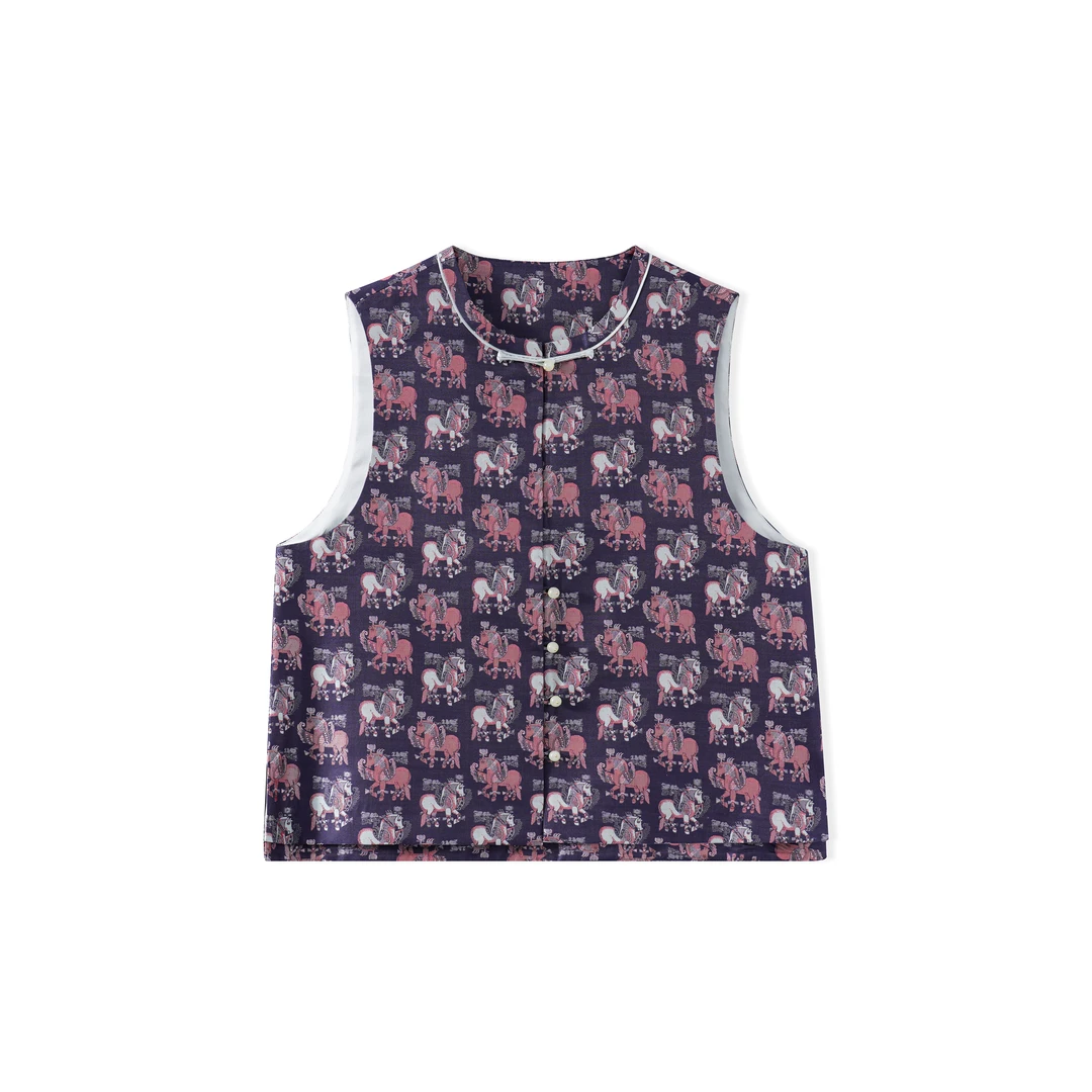 马上发财-新中式里外100桑蚕丝蜀锦马甲气质女装休闲BZ25118-26