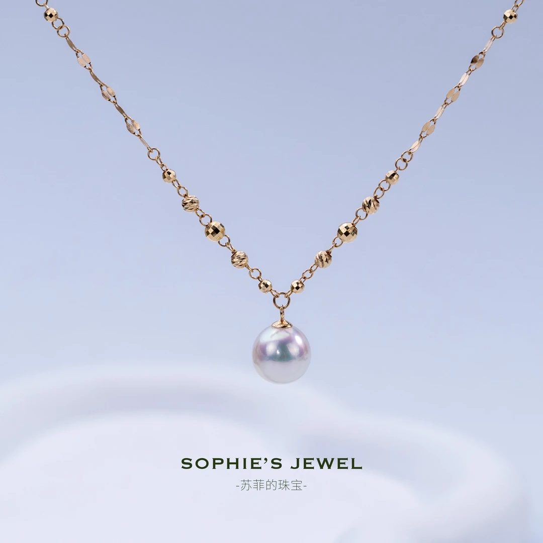 [憨姐设计款]海水Akoya珍珠吊坠18K金重工轻奢设计款