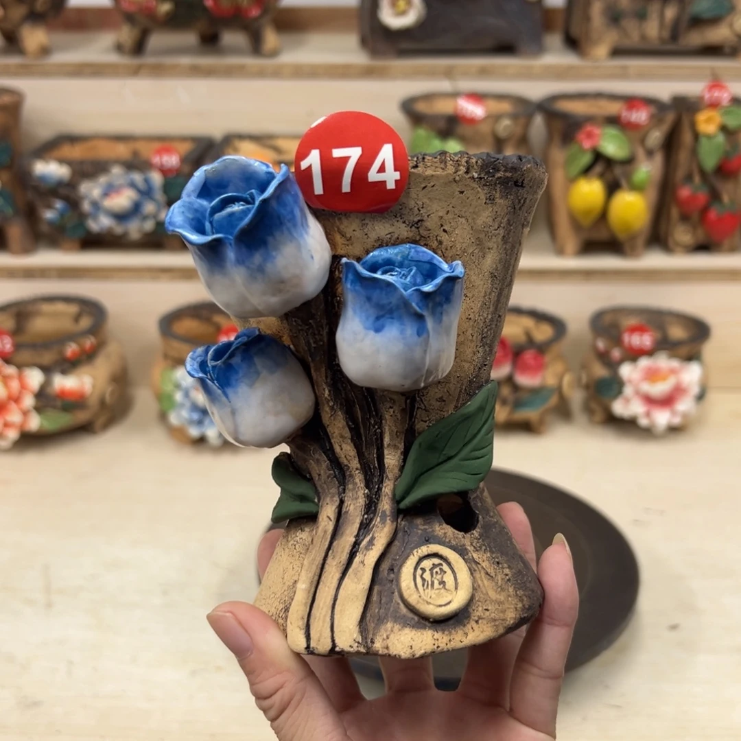 紫砂花盆174号内口9外高13