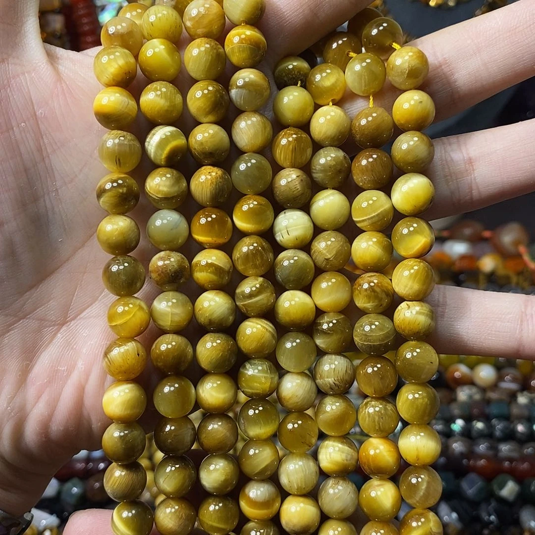 石英质玉未镶嵌，A品金虎眼10mm，