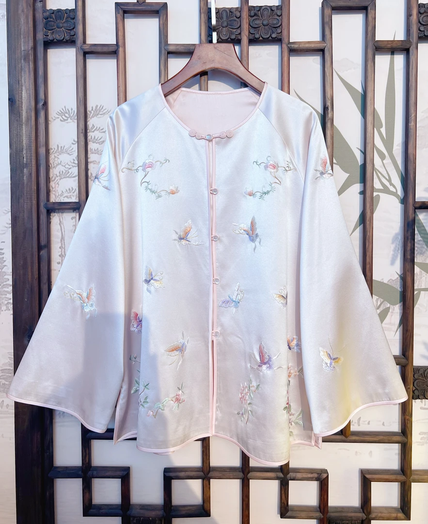 【阅聆】桑蚕丝 手工苏绣 轻工太服