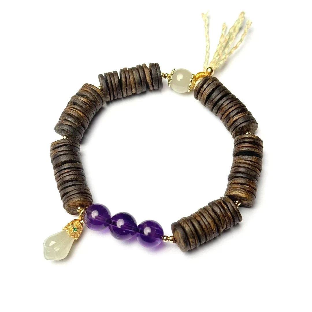 沉香【钱串子】奇楠沉香手珠女款单圈花香蜜韵舒缓心情持久留香穿戴