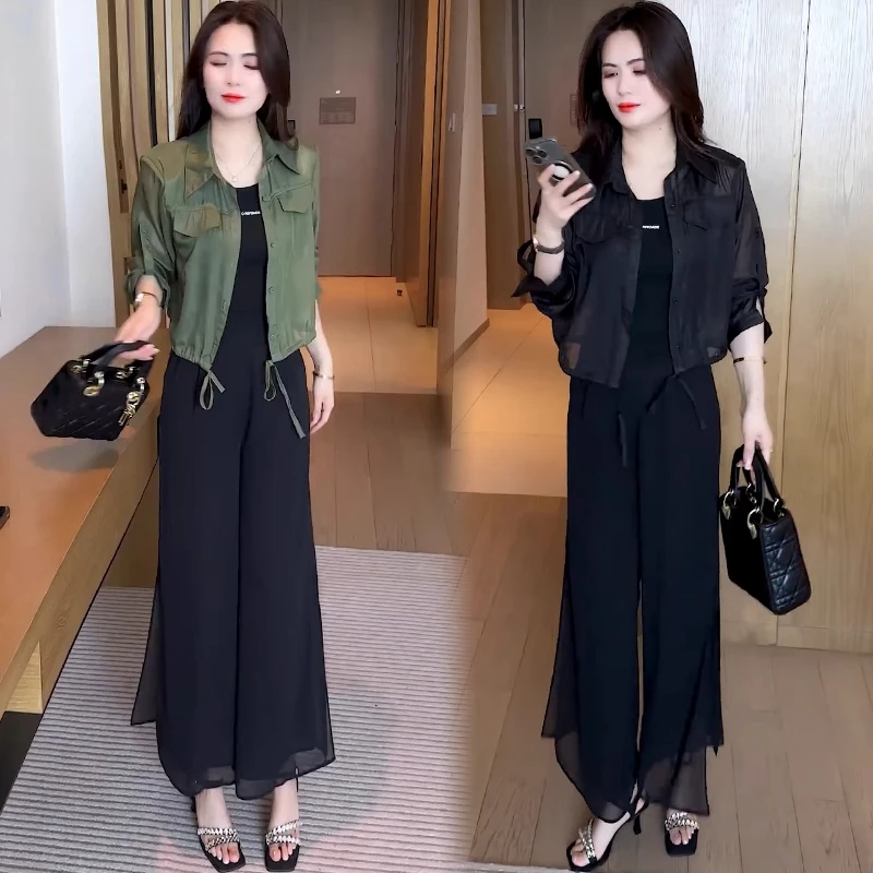 时尚长袖衬衫女士夏季新款洋气防晒开衫百搭短款上衣宽松薄款外披