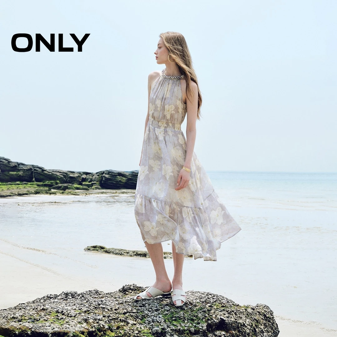 ONLY2025夏季新款浪漫飘逸纱裙A字无袖长裙连衣裙女|125207040