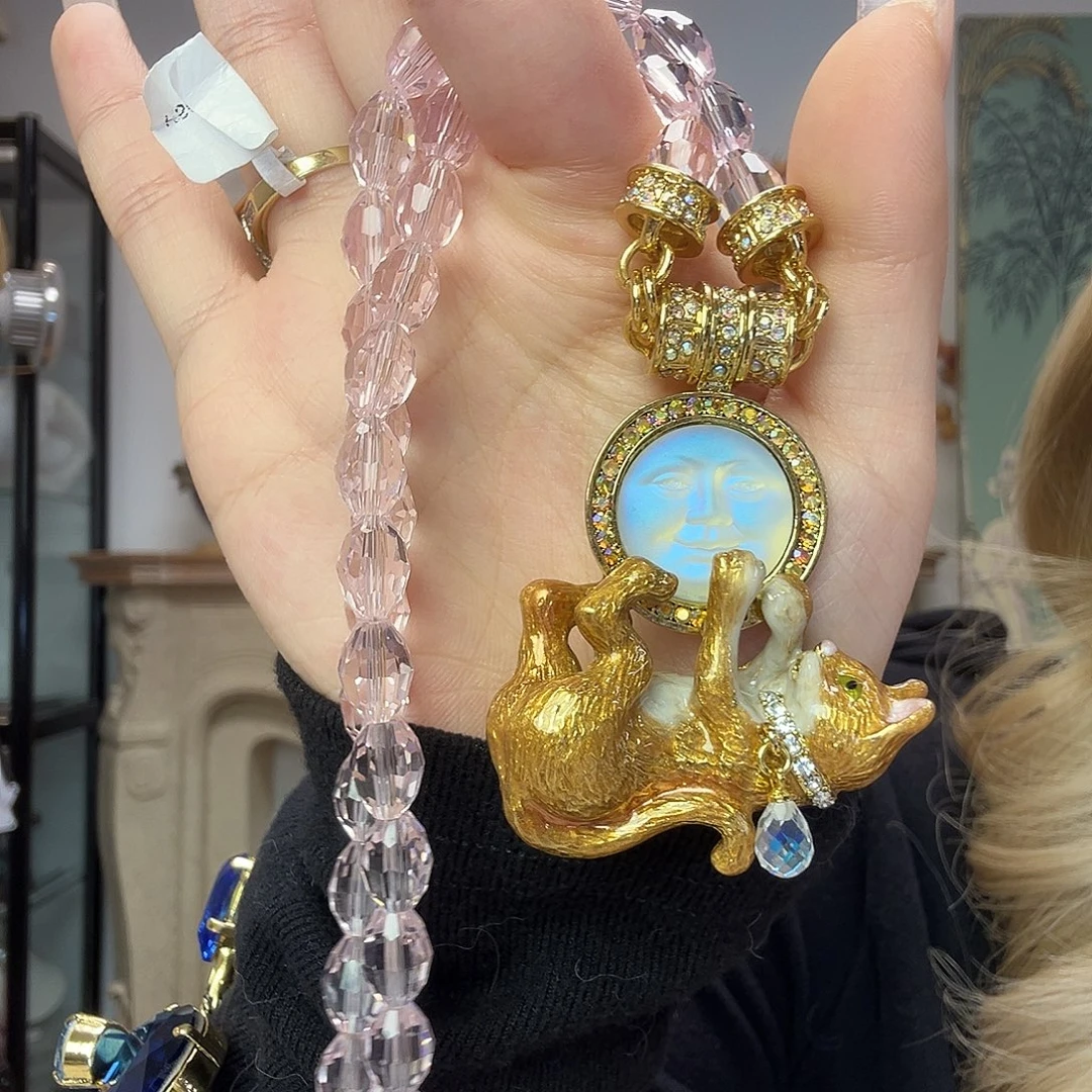 锆石铜合金猫咪项链