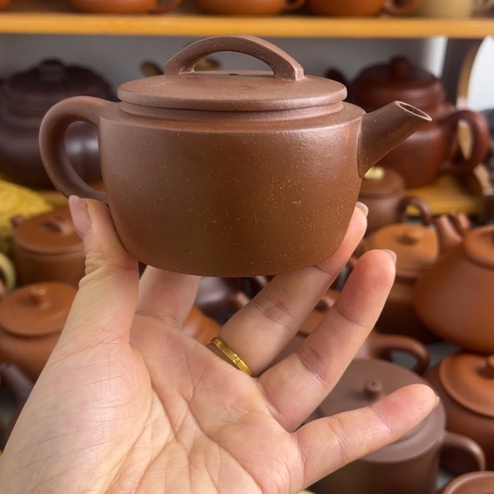 紫砂茶壶150cc降坡半手微瑕（花泥）