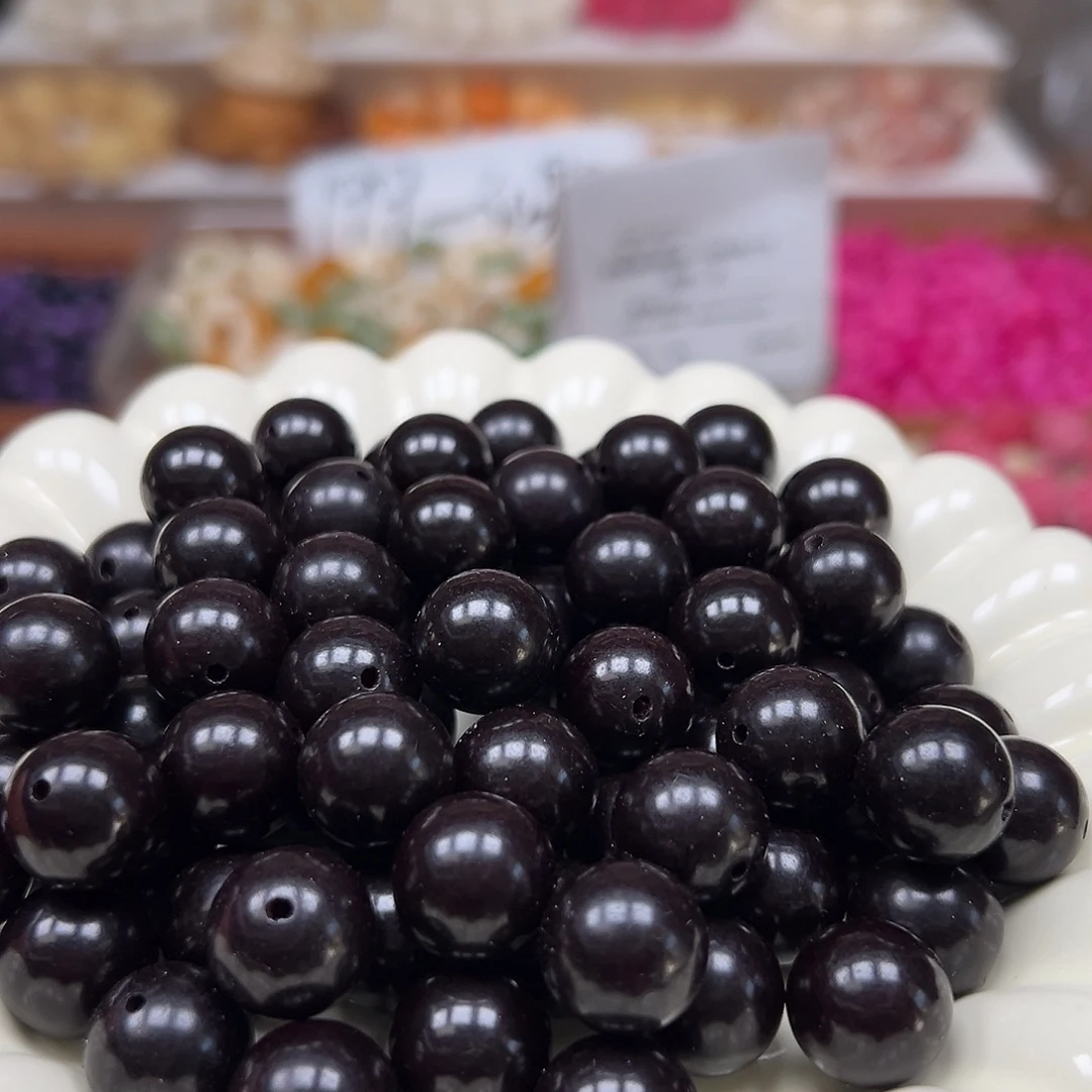 菩提根/象牙果手串卡14黑金圆120颗