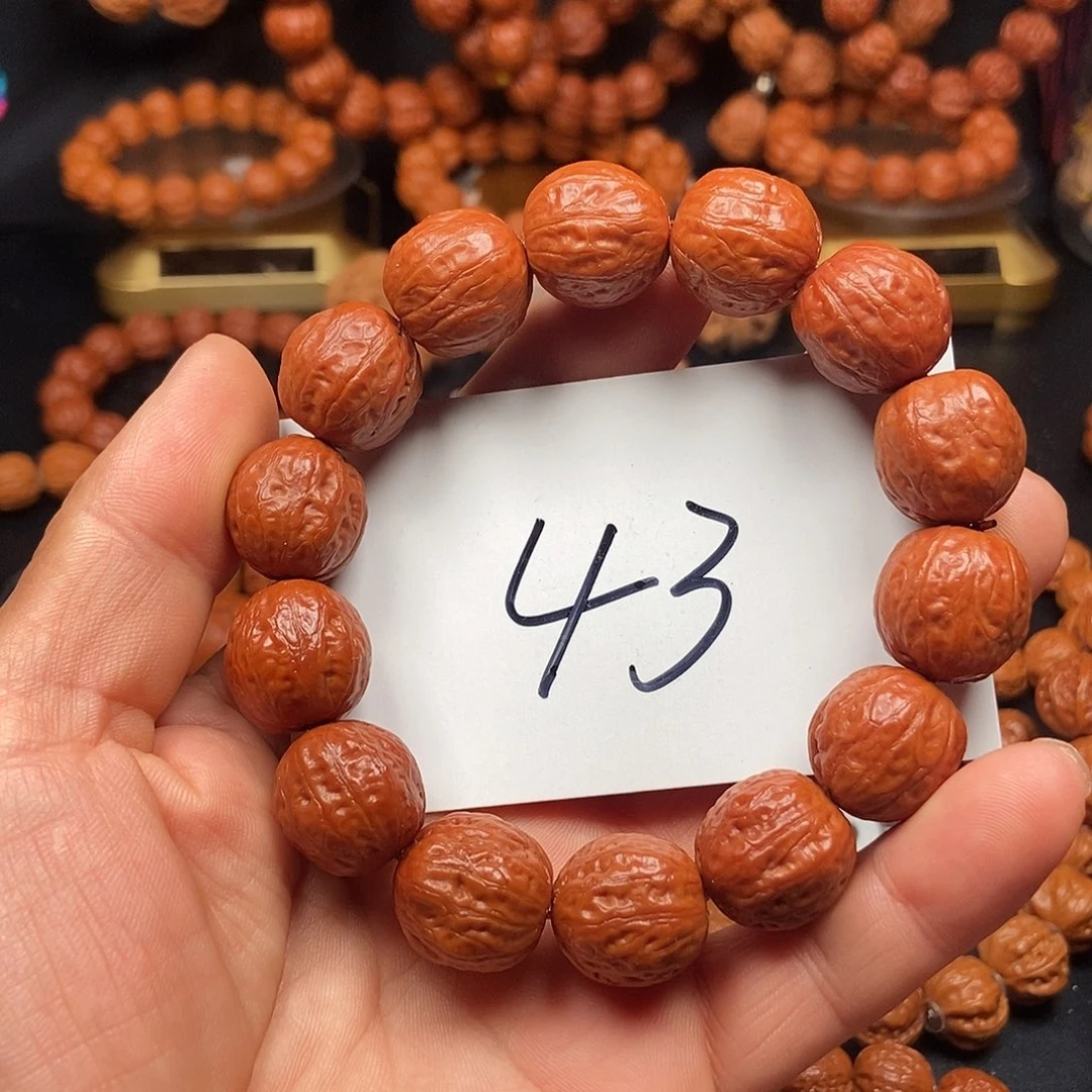天***捷手串文玩核桃光头18瑕斯