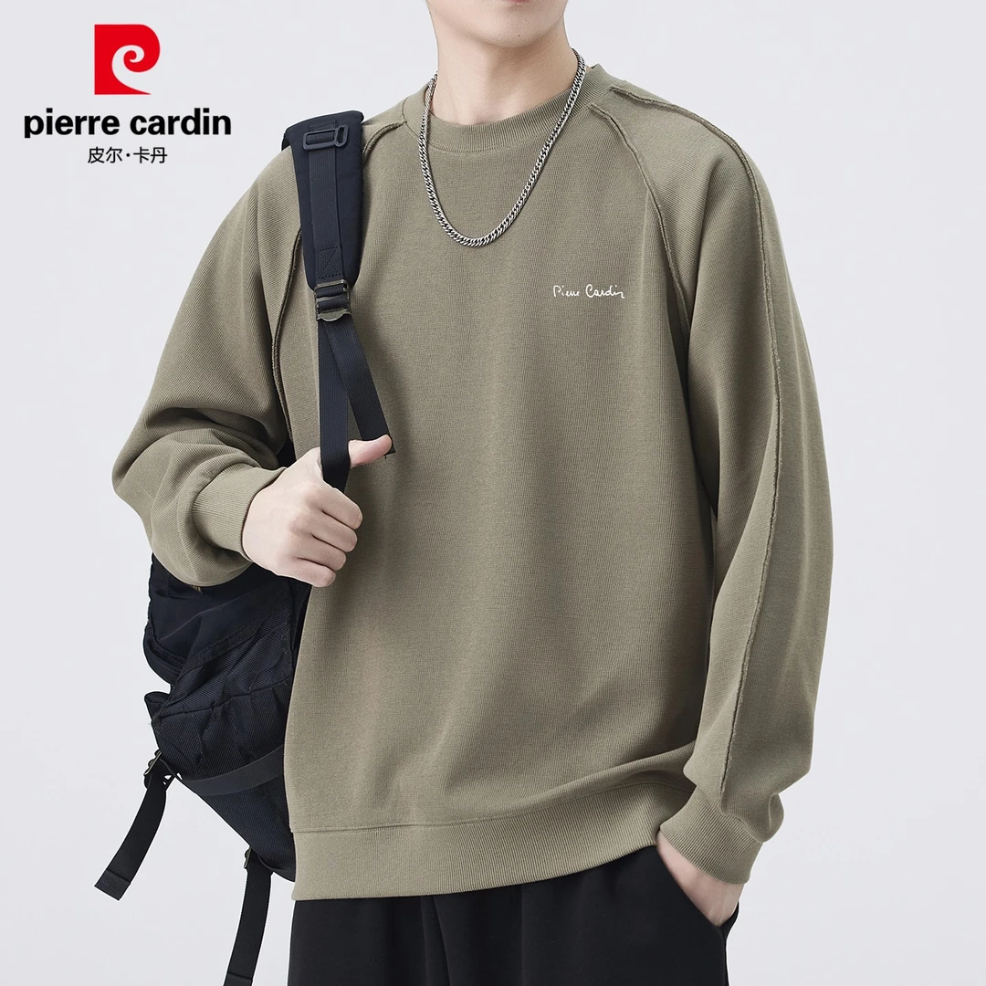 皮尔卡丹卫衣男士2025年秋季新款圆领休闲宽松痞帅慵懒风上衣男装