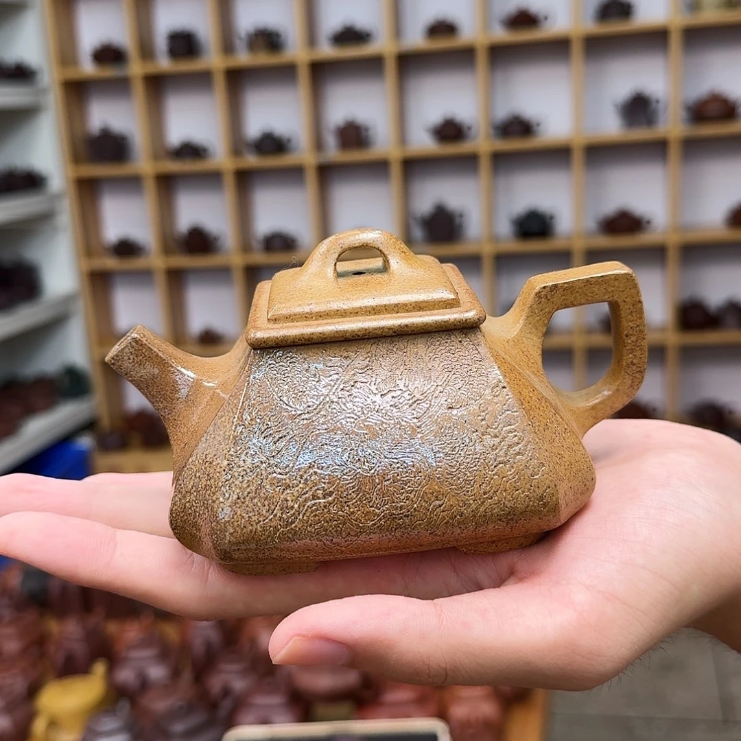 紫砂茶壶四方抽角石瓢260cc
