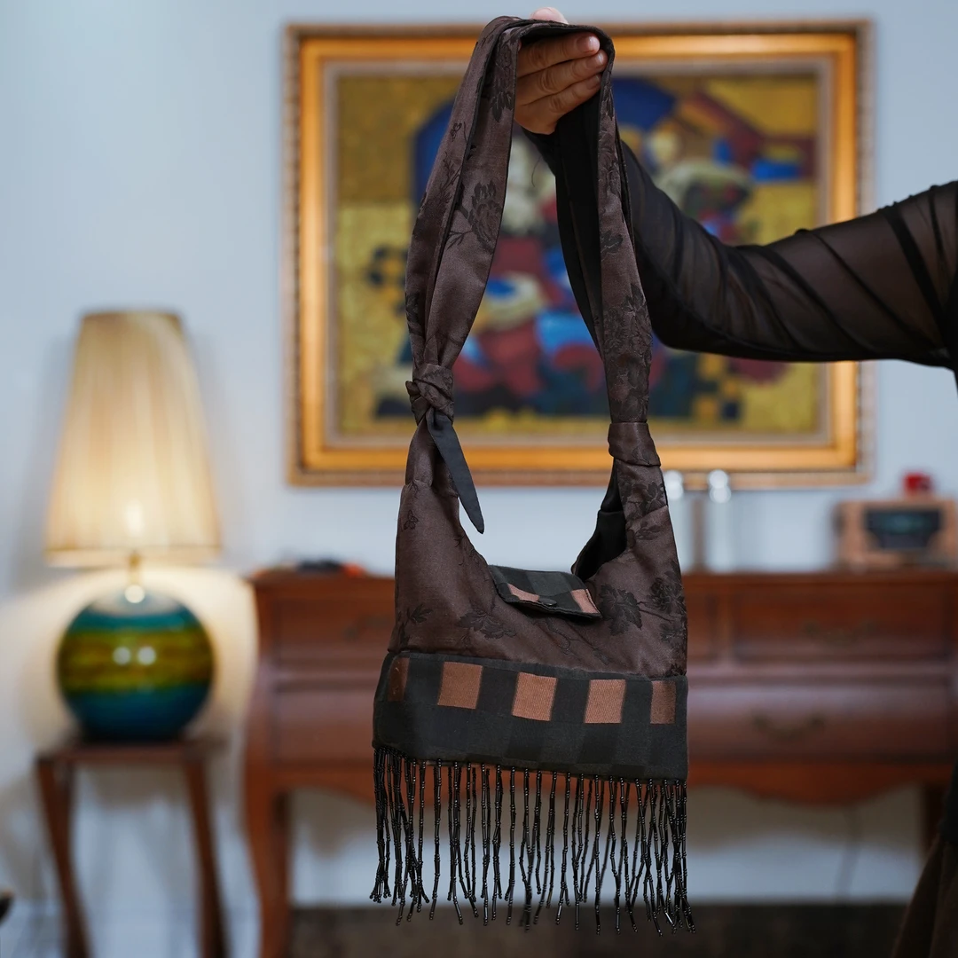 复古中国风新中式气质提花背包单肩包-B5B1178