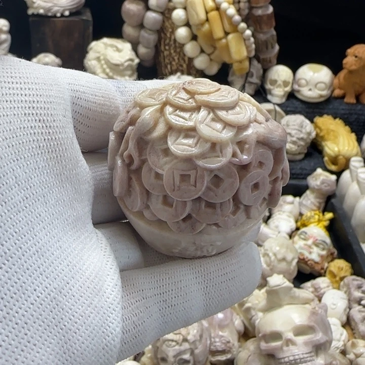 爱***妹非金属配饰鹿角雕刻摇钱树