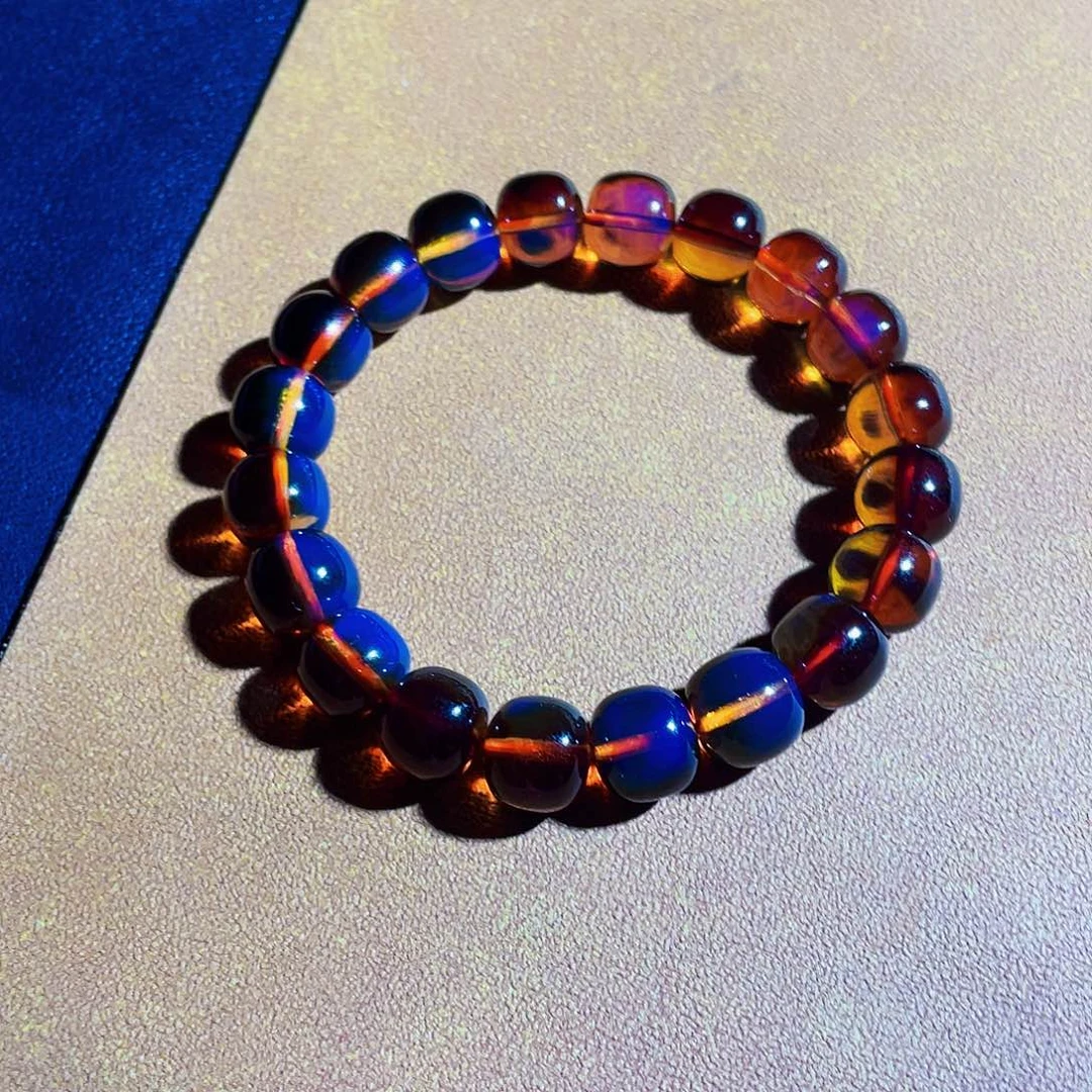 未镶嵌蓝珀裸石红蓝老型11净水馆藏品质