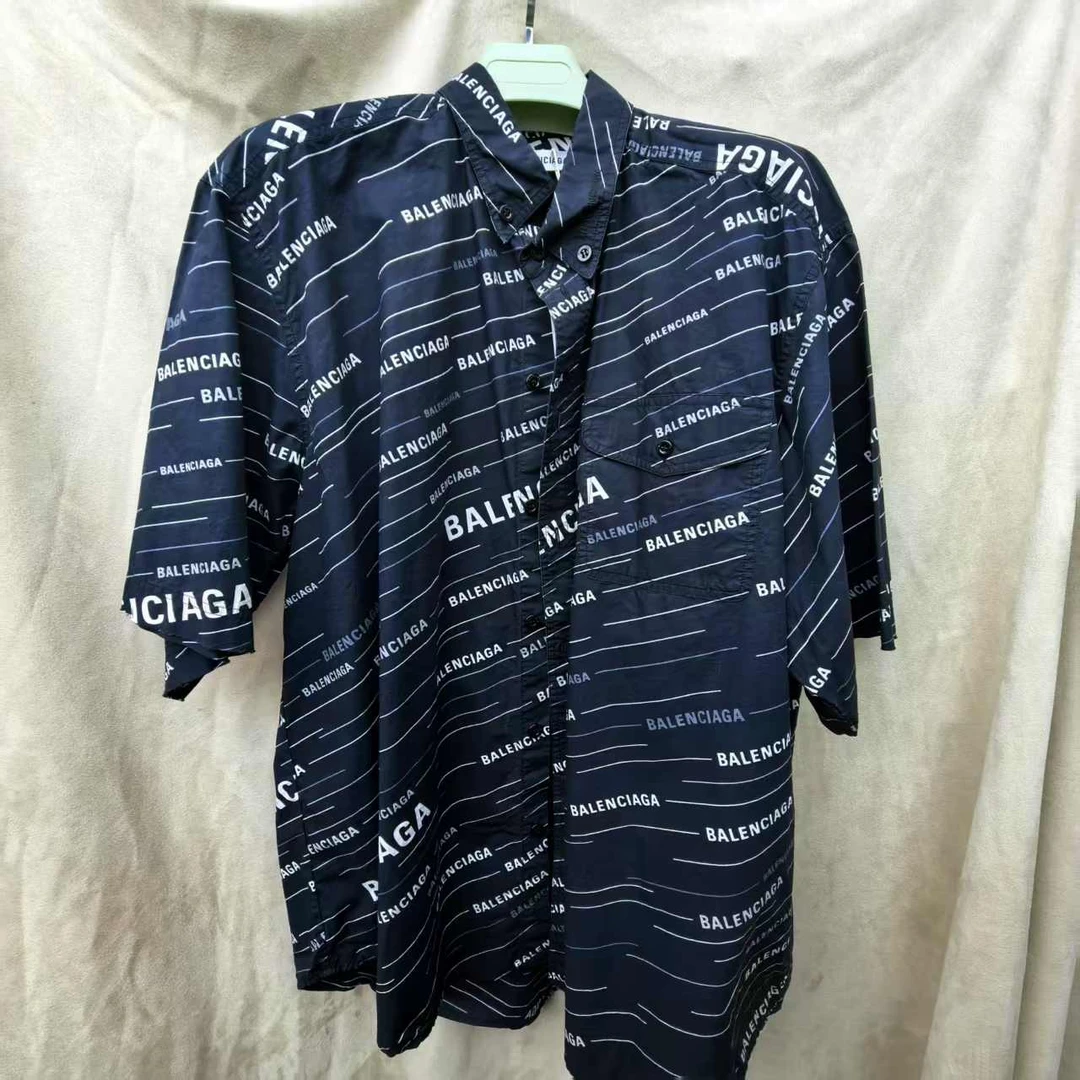 95新 Balenciaga/巴黎世家 巴黎世家黑色短袖衬衫36码/70290429