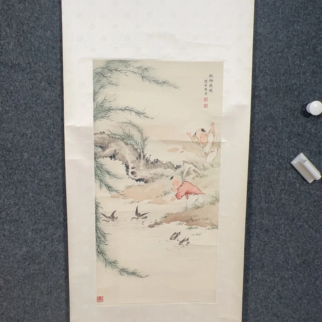 国画瓦*土（w5606）秋柳戏鸭 定 书画3近