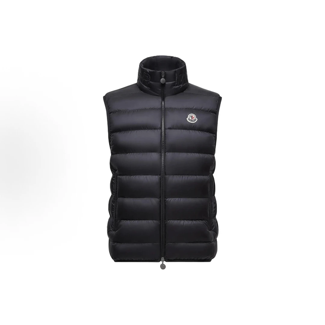 未使用 MONCLER 蒙口 25新款领口字母黑色薄款羽绒马甲