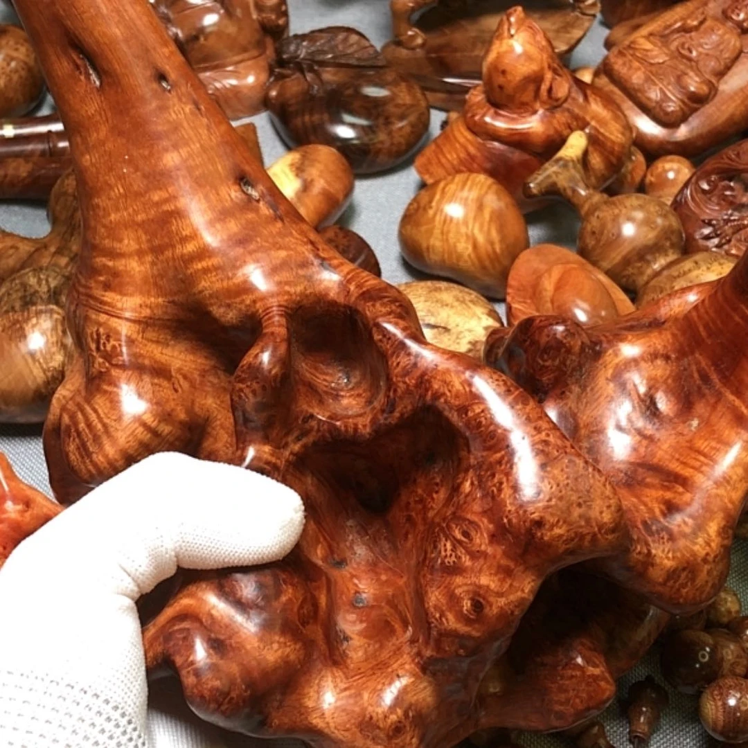【闪购商品】木麻梨疙瘩火琉璃摆件
