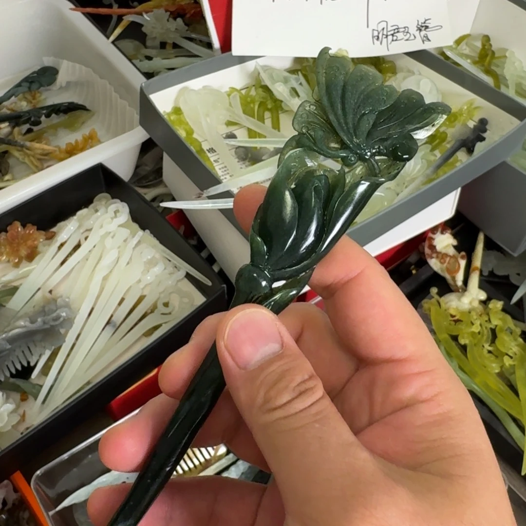 未镶嵌蛇纹石玉发饰