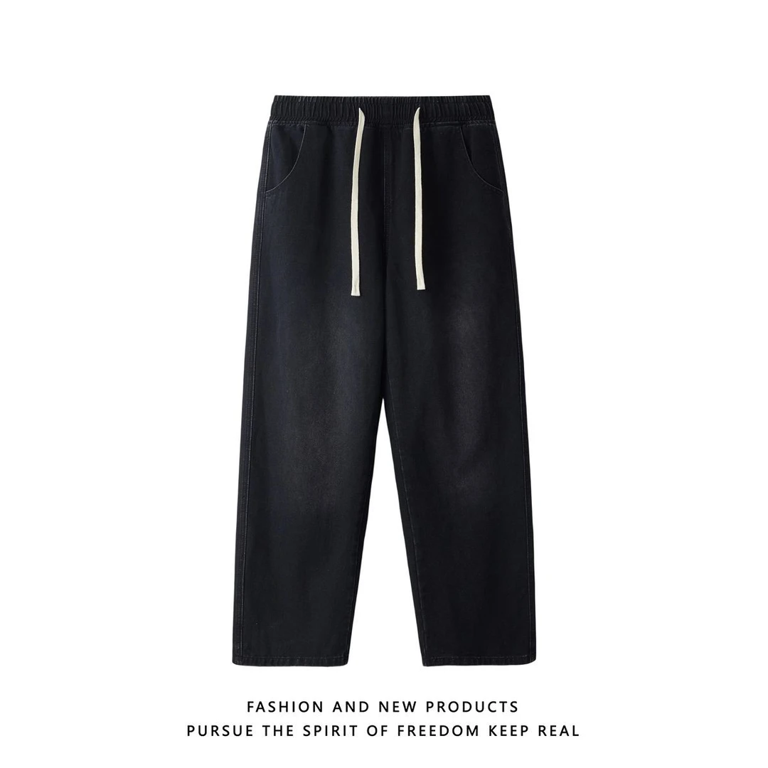 肖战同款原版质量男士纯棉休闲裤宽松直筒工装插肩袖的短袖