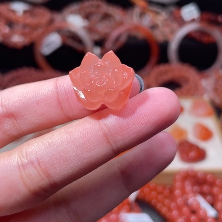 南红玛瑙未镶嵌配饰手串莲花2449打孔备注