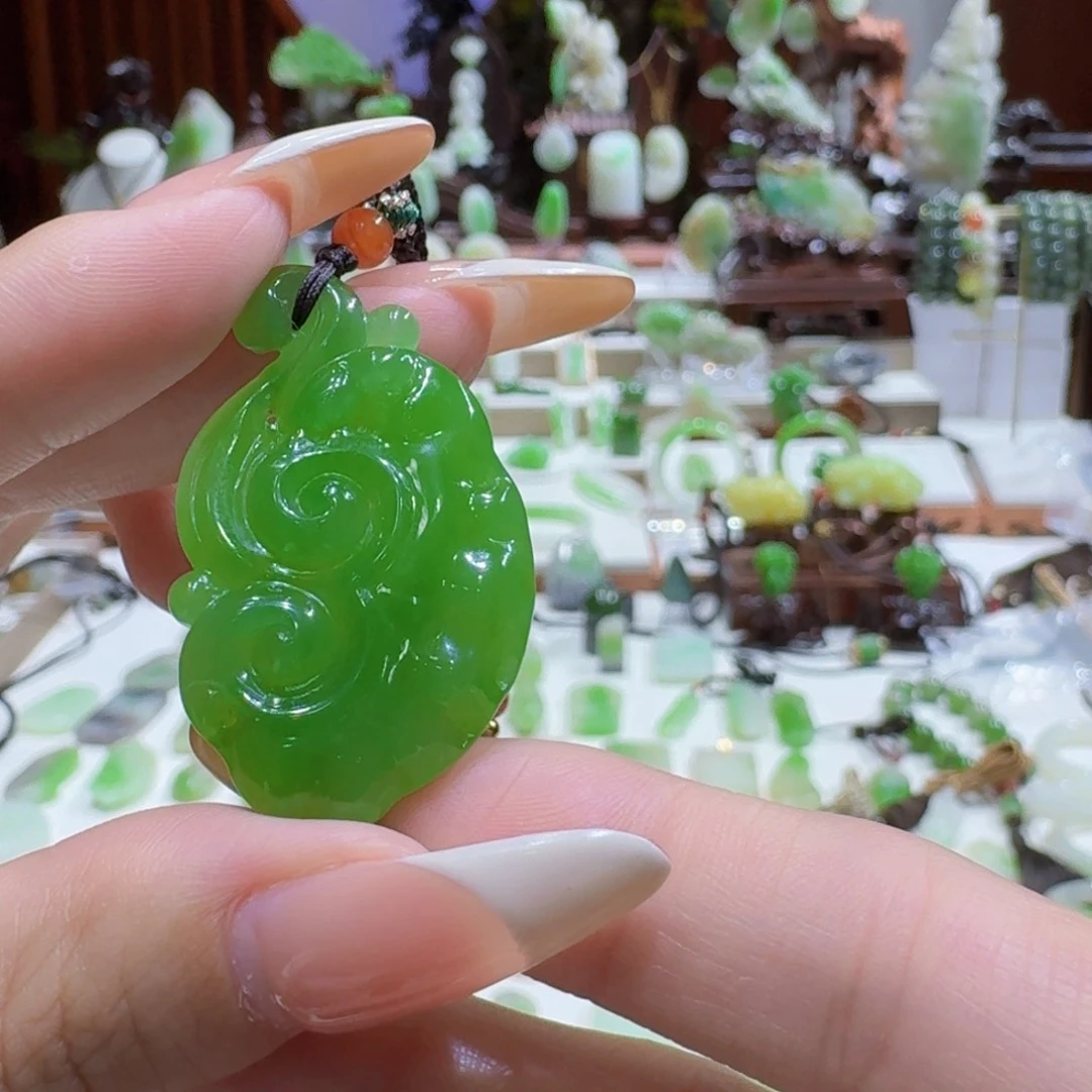 和田玉（碧玉）未镶嵌挂件俄碧如意