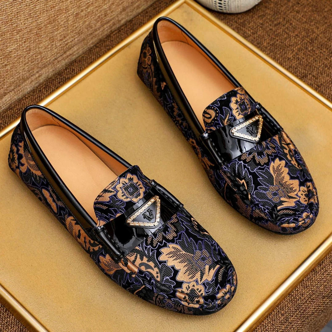 豆豆鞋潮流时尚男款真皮一脚蹬套脚皮鞋2025爆款软底时尚驾车鞋