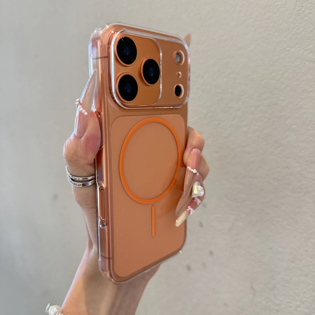 高透不发黄磁吸适用苹果17promax手机壳iPhone16防摔15新款14硬壳