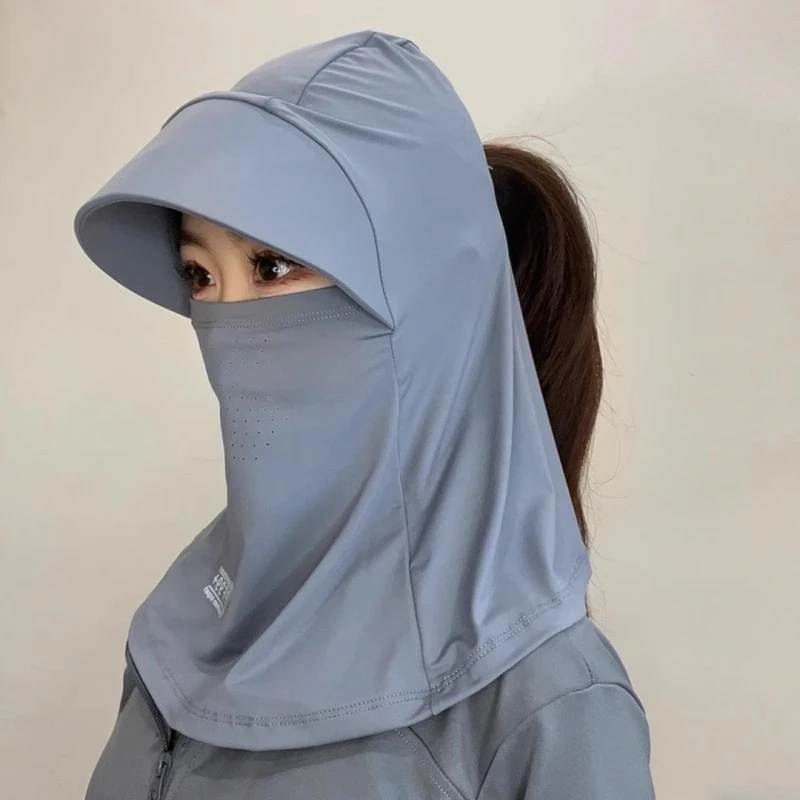 全脸遮阳帽子女夏季防晒帽防紫外线户外骑行护颈面罩太阳帽冰凉感