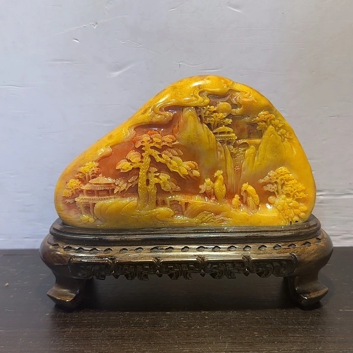 秋***藏寿山石昌化田黄摆件精品