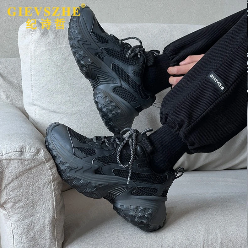 纪诗哲老爹鞋男款厚底百搭做旧款增高鞋透气运动休闲鞋潮流男鞋