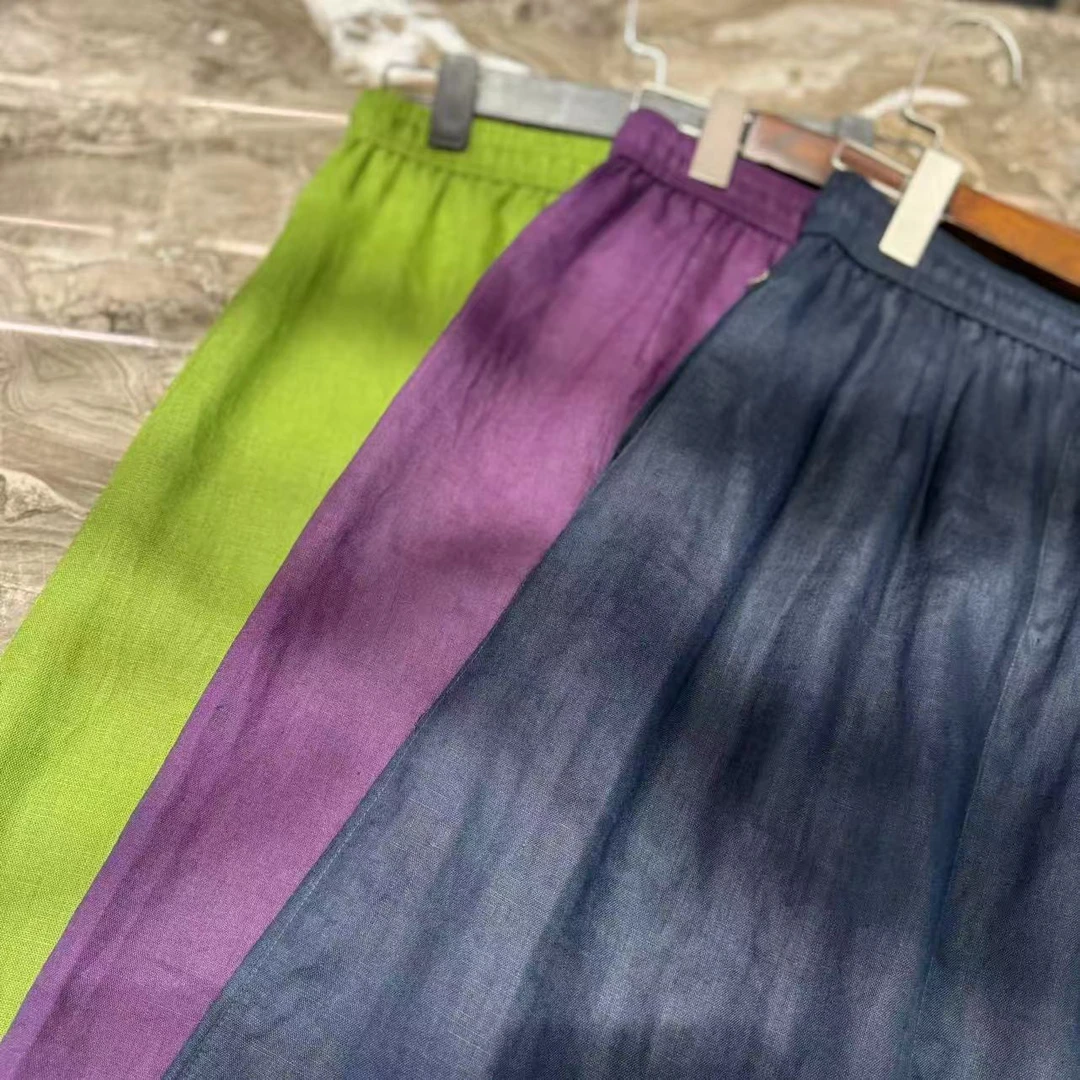 【100亚麻】显瘦高腰透气亚麻半身裙 BS9956